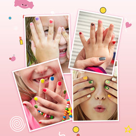 TOMICCA Kids Nail Polish bottle showcasing glittery finish