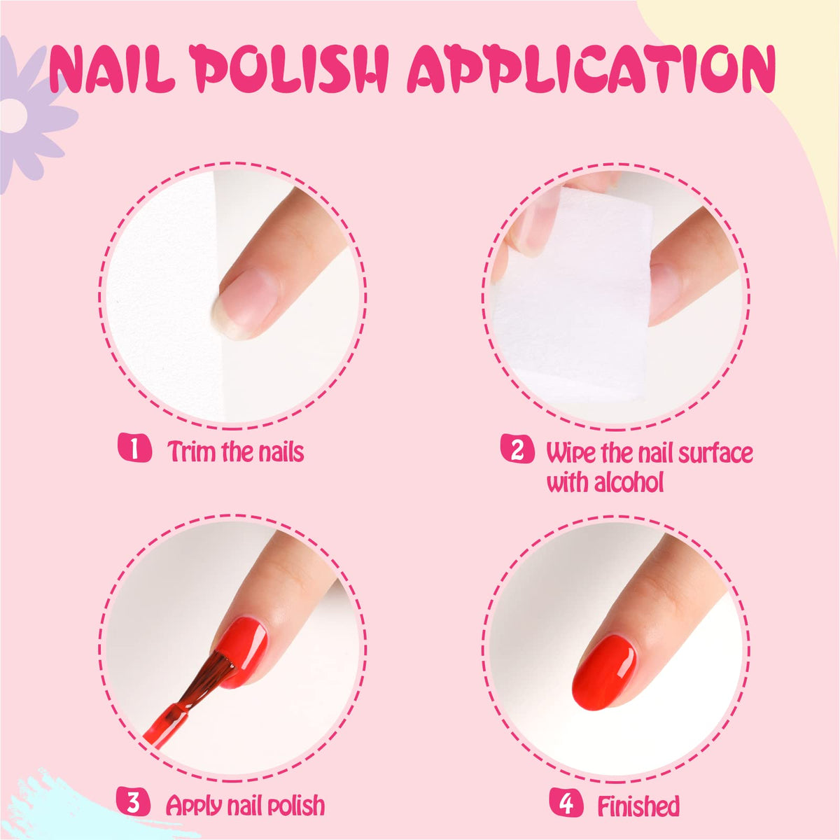 TOMICCA Kids Nail Polish Set arranged by colour