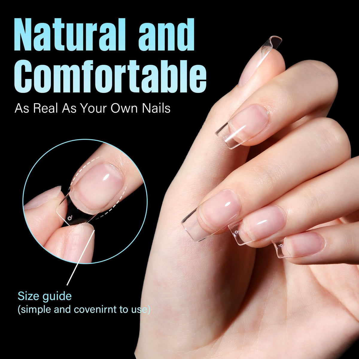 TOMICCA nail tips in various sizes laid out on a table