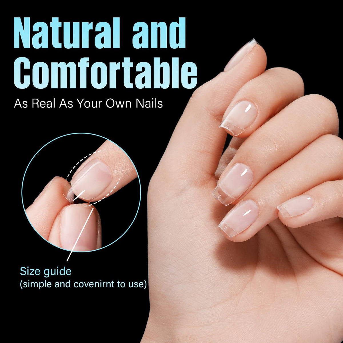 TOMICCA nail tips organized by size in compartment