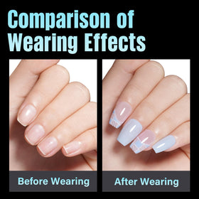 TOMICCA nail tips showing natural fit on nails