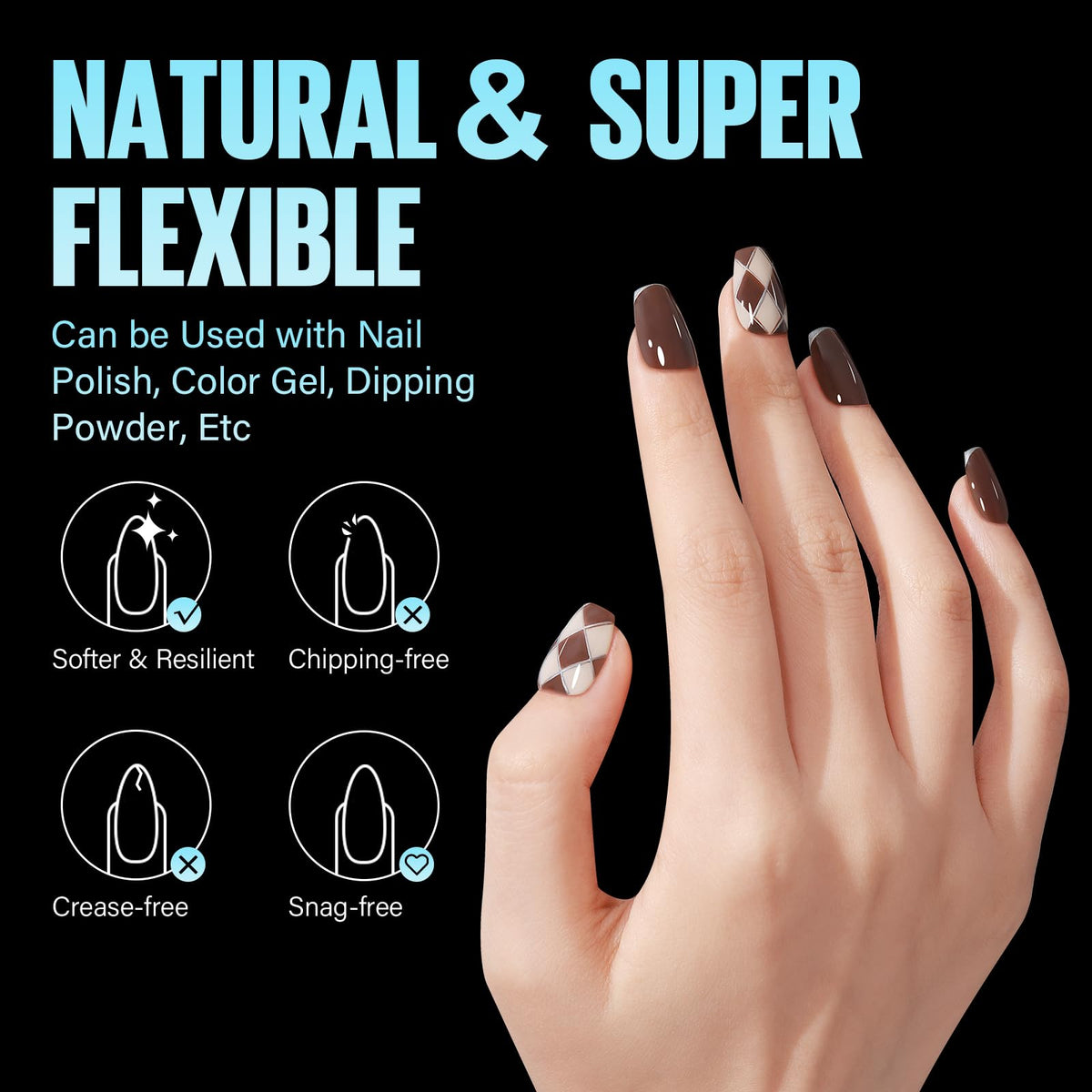 TOMICCA nail tips with gel polish application