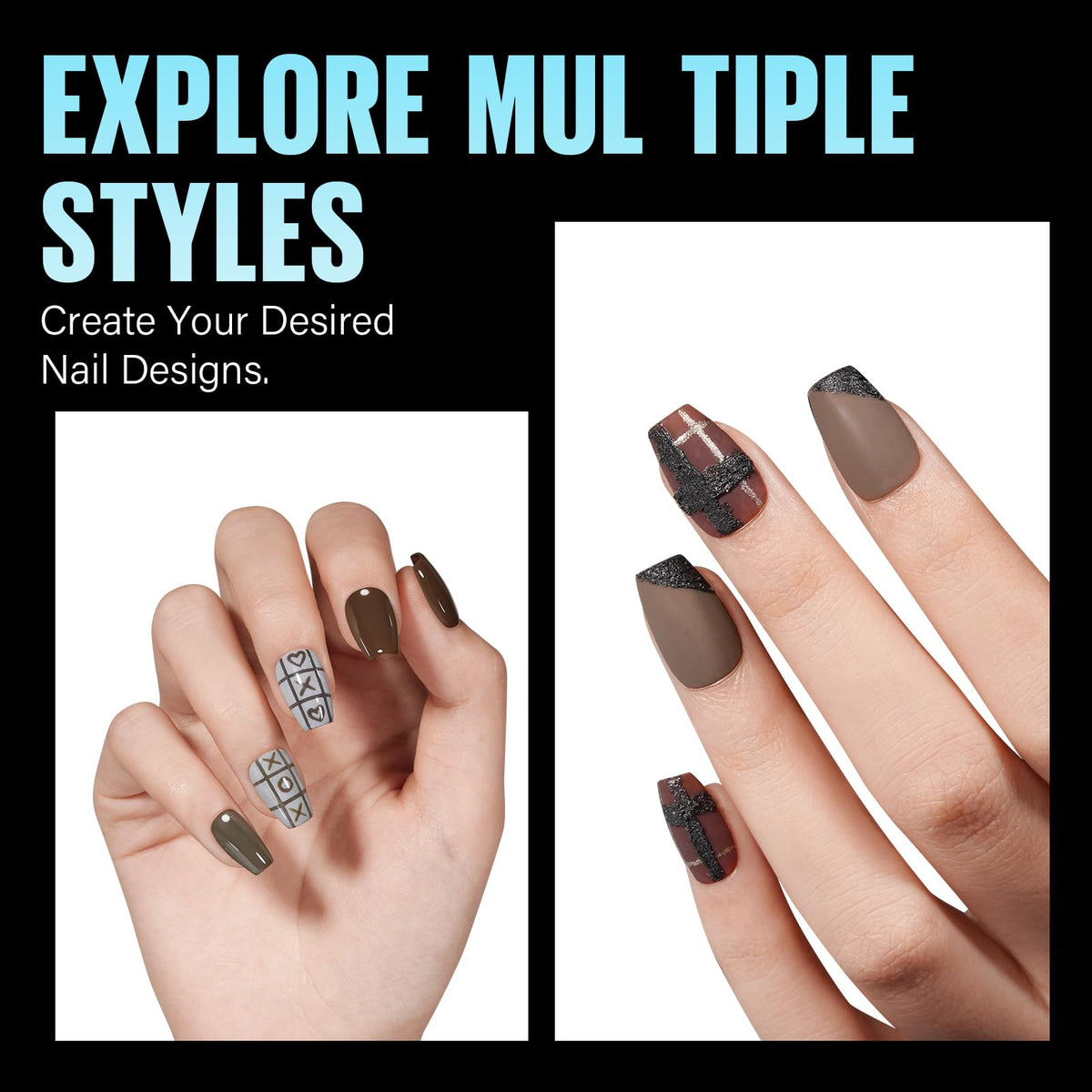 TOMICCA Short Coffin Nail Tips for DIY nail art