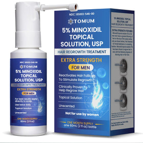 TOMUM Men's 5% Minoxidil Hair Regrowth Spray 60ml front view