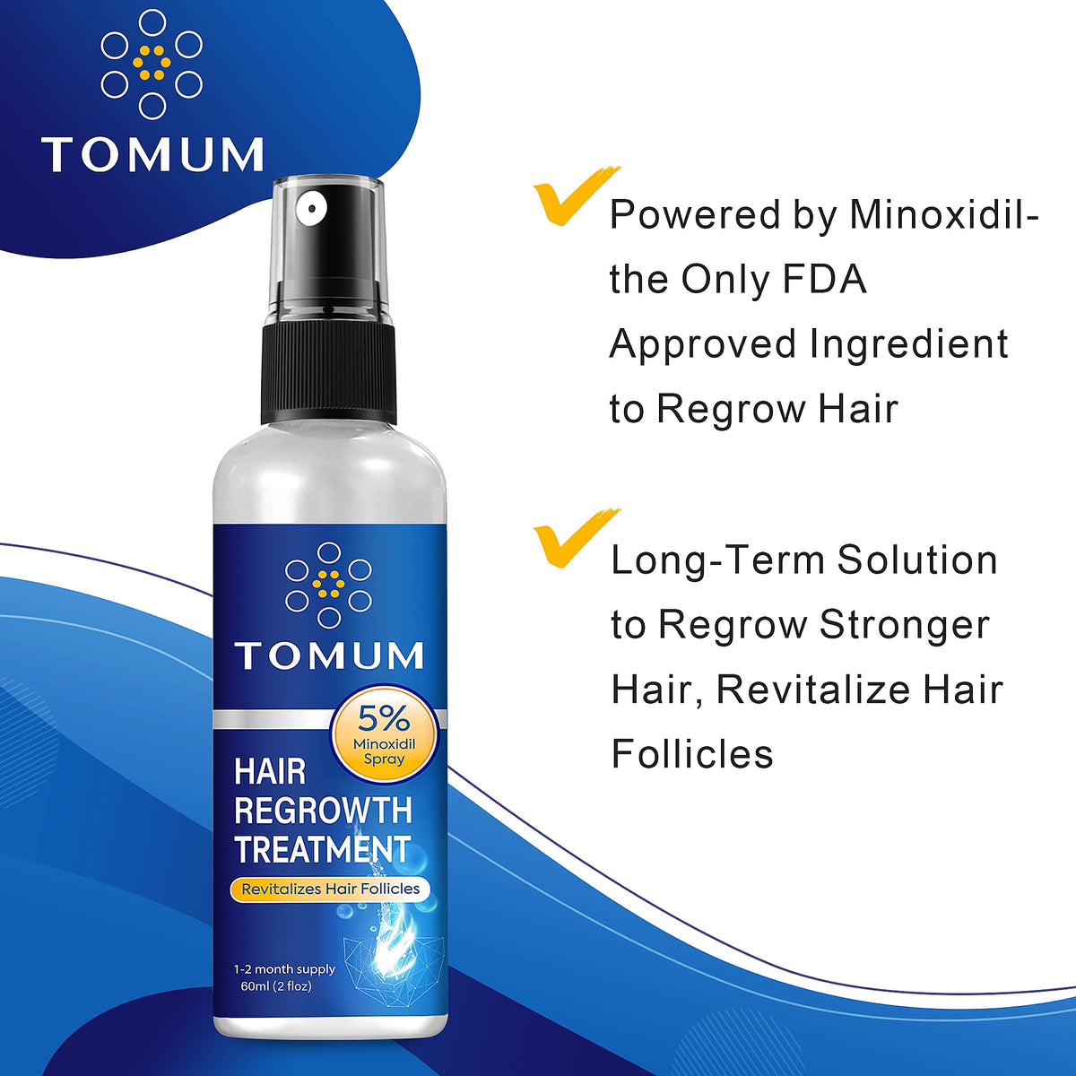 TOMUM Minoxidil Hair Regrowth Spray 5% back view