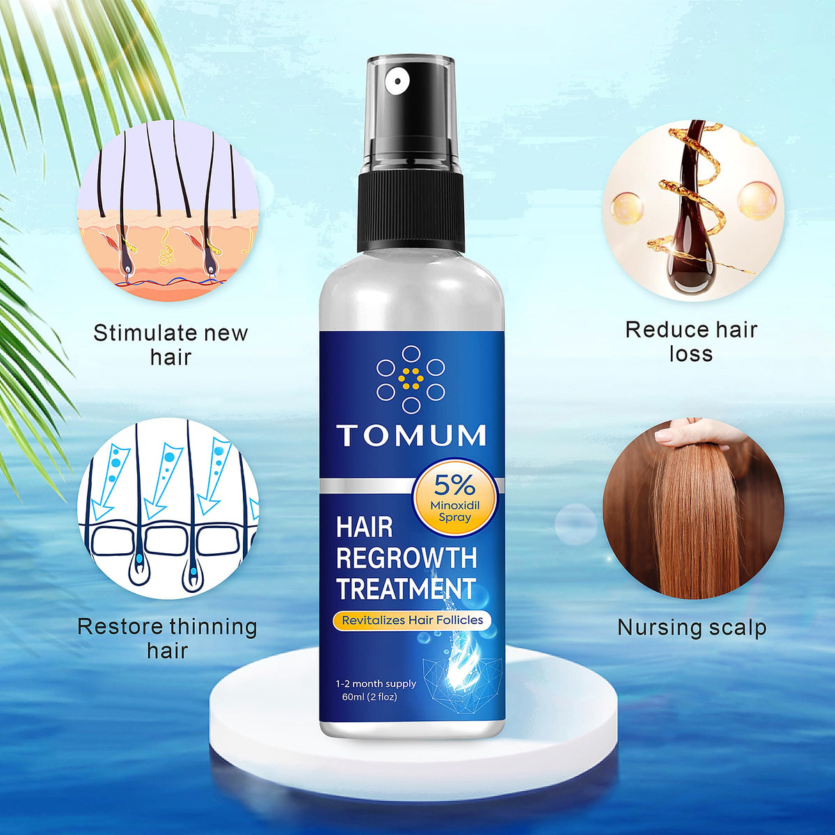 TOMUM Minoxidil Hair Regrowth Spray 5% side view