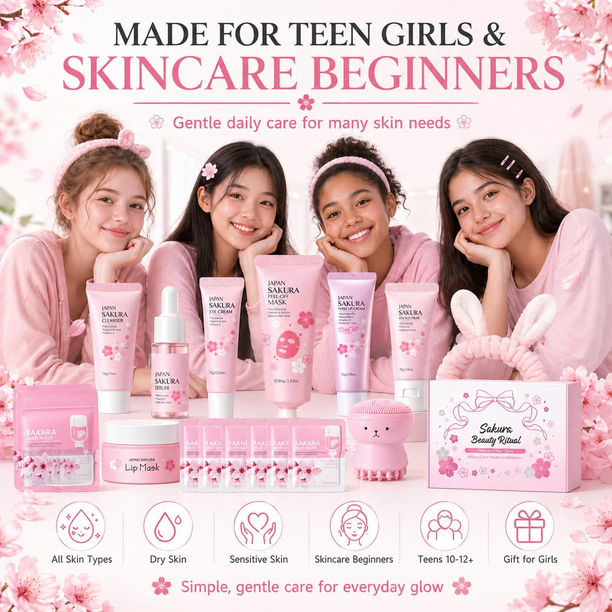 Tone up cream and essence cream from MrCuvaryas Sakura Skin Care Set
