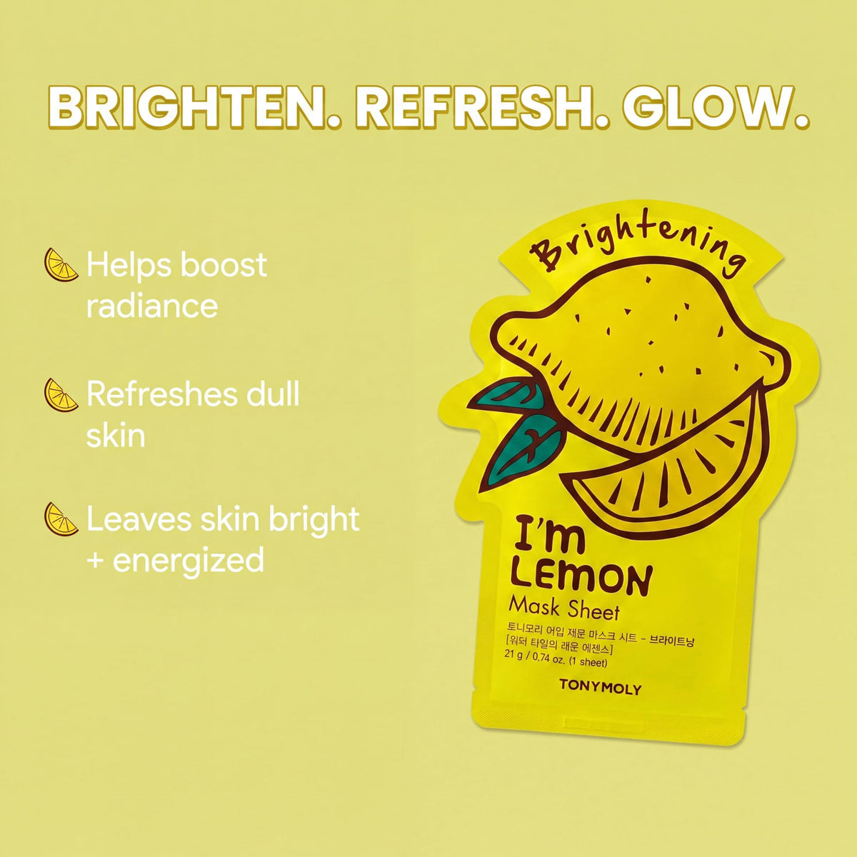 TONYMOLY Bright & Juicy Masks displayed in a bright setting