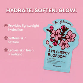 TONYMOLY Cherry Blossom sheet mask close-up