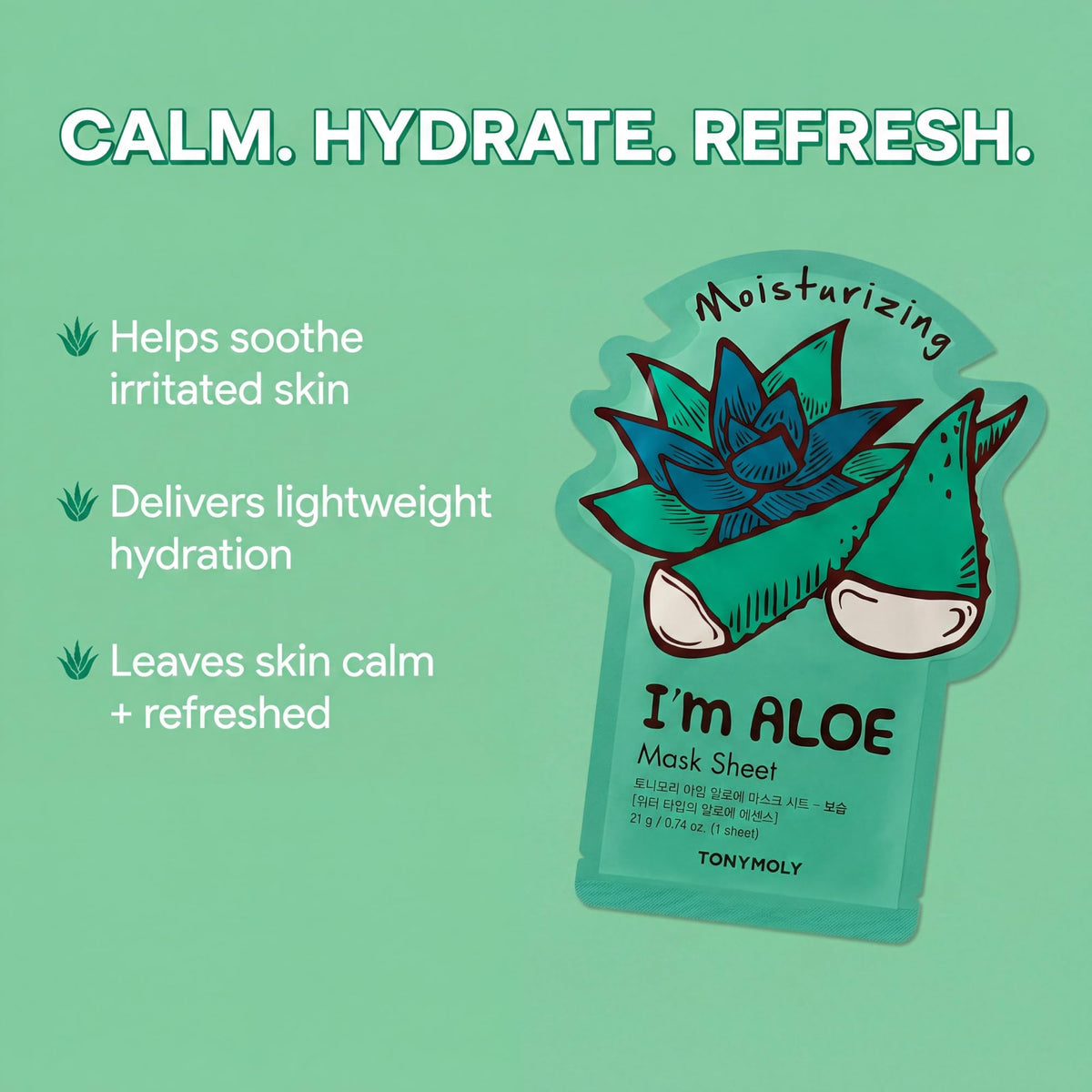 TONYMOLY I'm Aloe Sheet Mask with aloe extract close-up