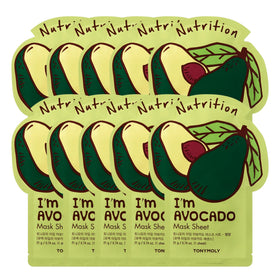 TONYMOLY I'm Avocado Sheet Mask 10-Pack front view