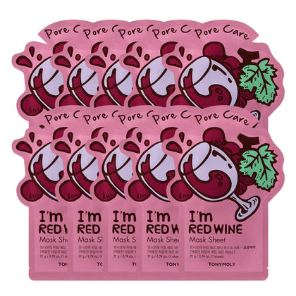 TONYMOLY I'm Red Wine Sheet Mask 10 Pack front view