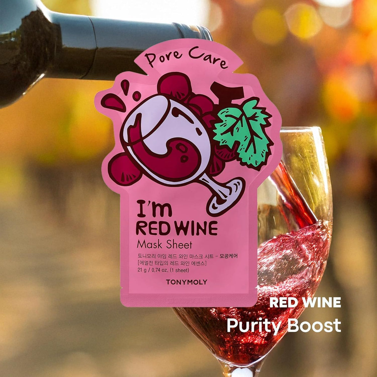 TONYMOLY I'm Red Wine Sheet Mask in a skincare routine