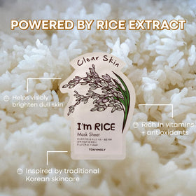 TONYMOLY I'm Rice Sheet Mask with rice extract ingredient