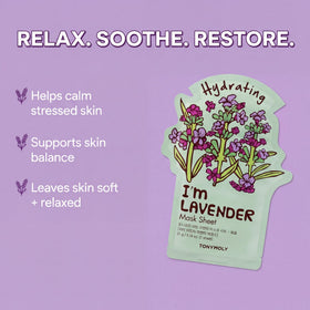 TONYMOLY Lavender sheet mask close-up