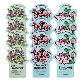 TONYMOLY Spring Blossom 12-Pack Sheet Masks front view with floral design