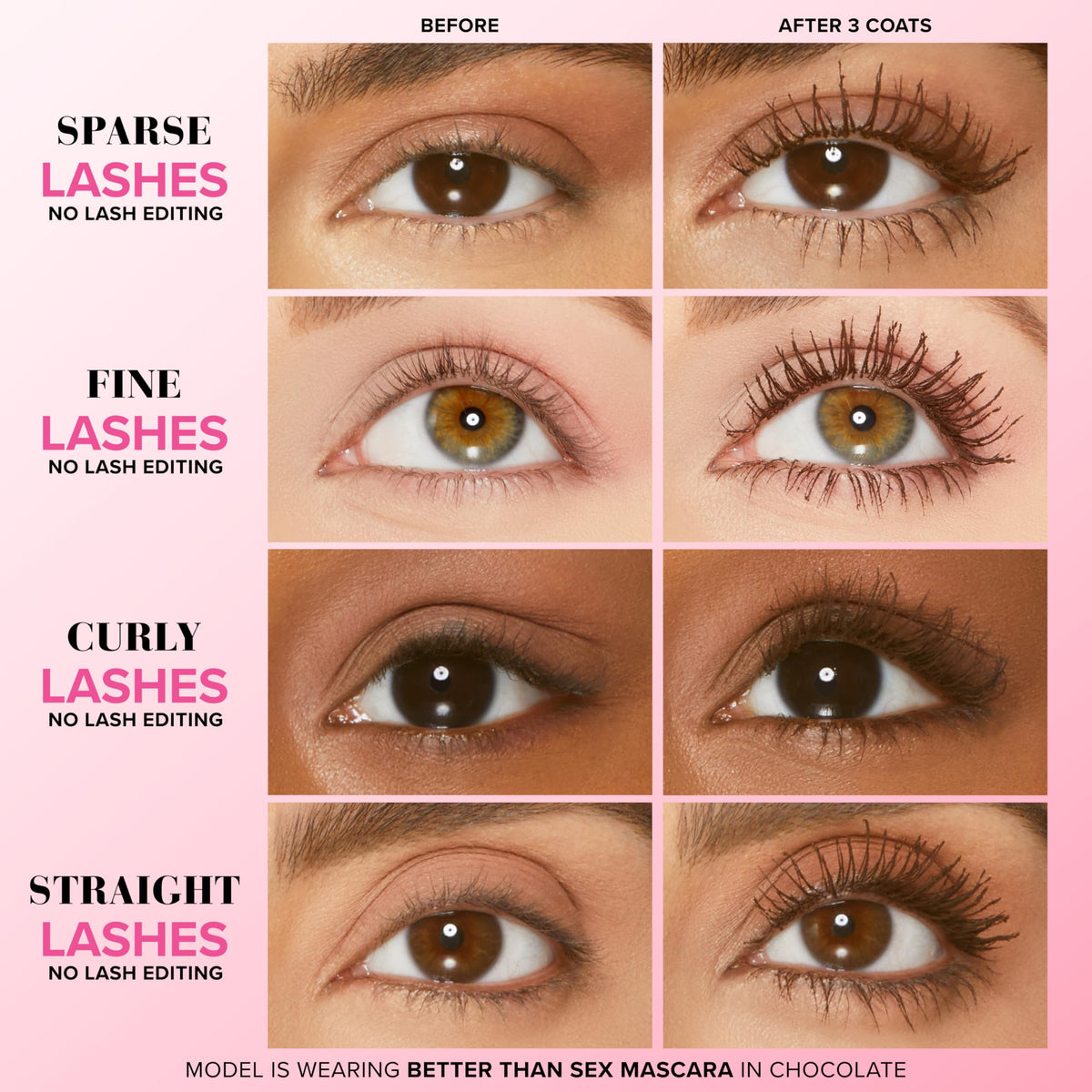 Too Faced Better Than Sex Mascara hourglass brush close-up