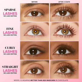 Too Faced Better Than Sex Mascara hourglass brush close-up