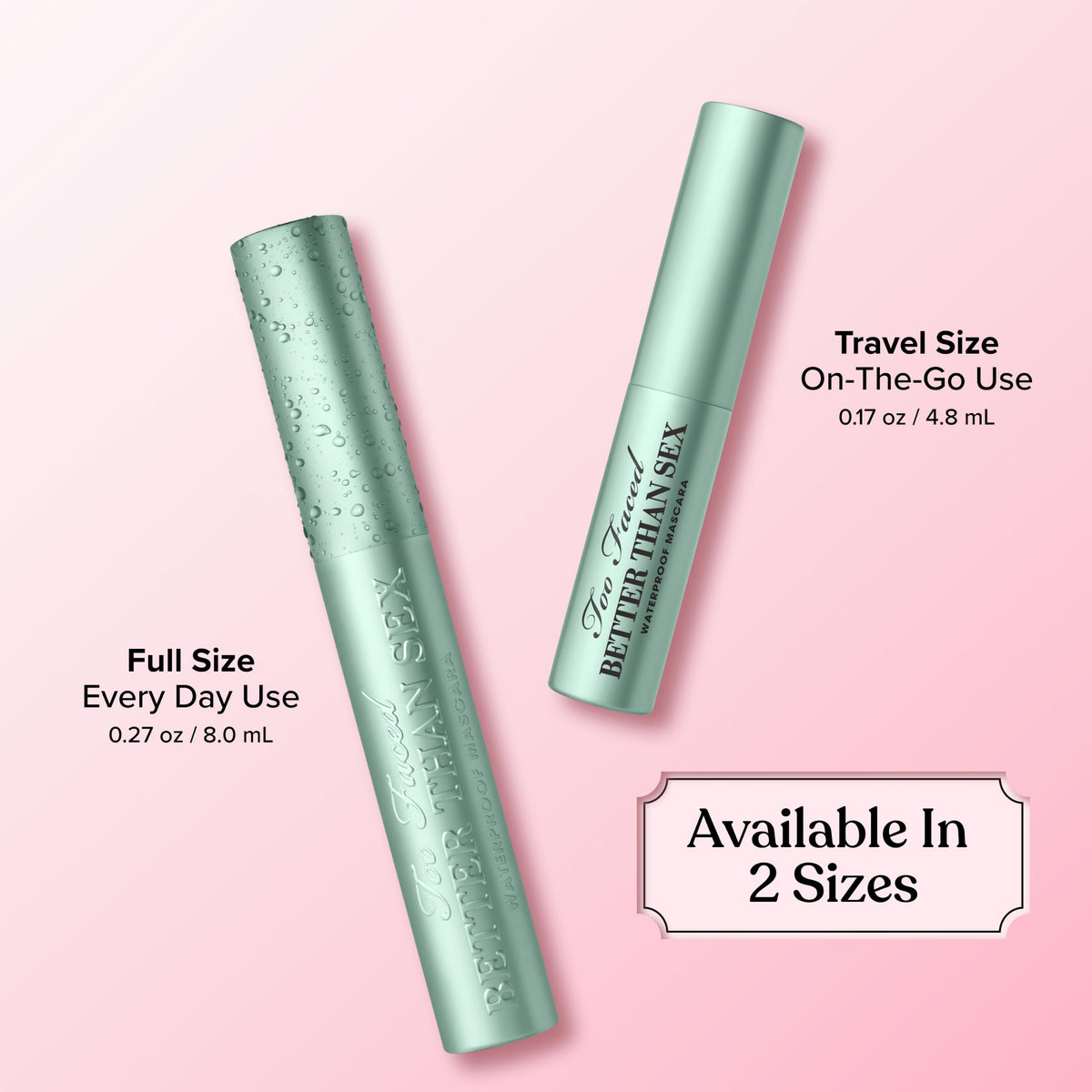 Too Faced Better Than Sex Waterproof Mascara applied on model's lashes