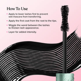 Too Faced Better Than Sex Waterproof Mascara in hand, showing size