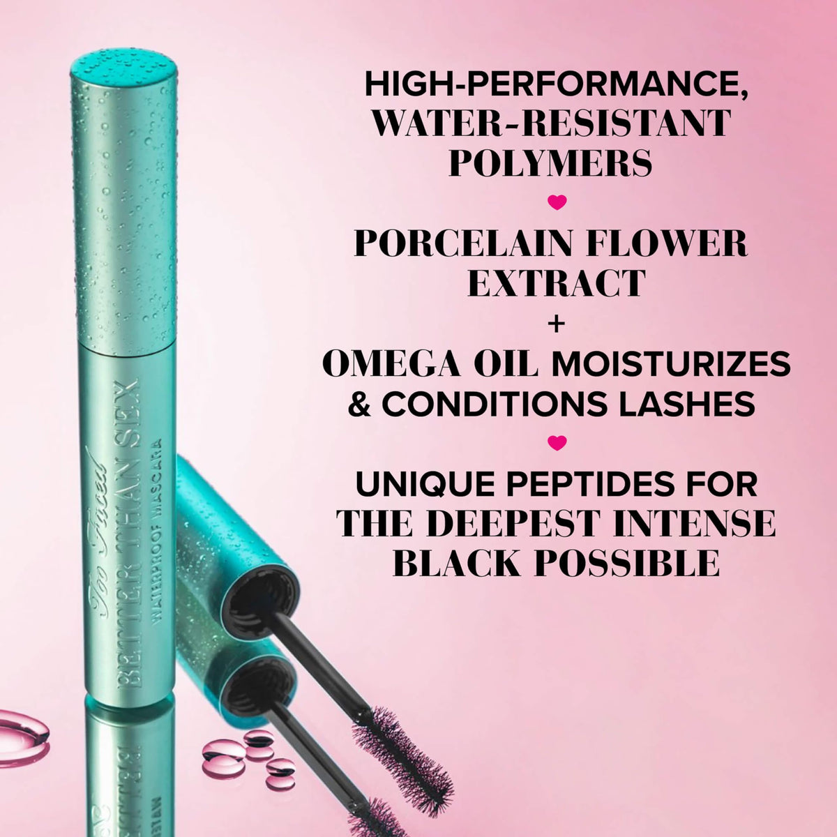 Too Faced Better Than Sex Waterproof Mascara packaging with product details