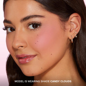 Too Faced Cloud Crush Blurring Blush application on cheeks