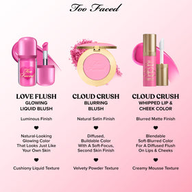 Too Faced Cloud Crush Blurring Blush in a makeup setup