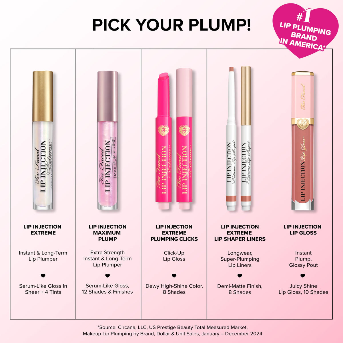 Too Faced Lip Injection Extreme Lip Plumper Gloss with lipstick