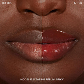 Too Faced Lip Injection Extreme Plumping Clicks with swatch on skin