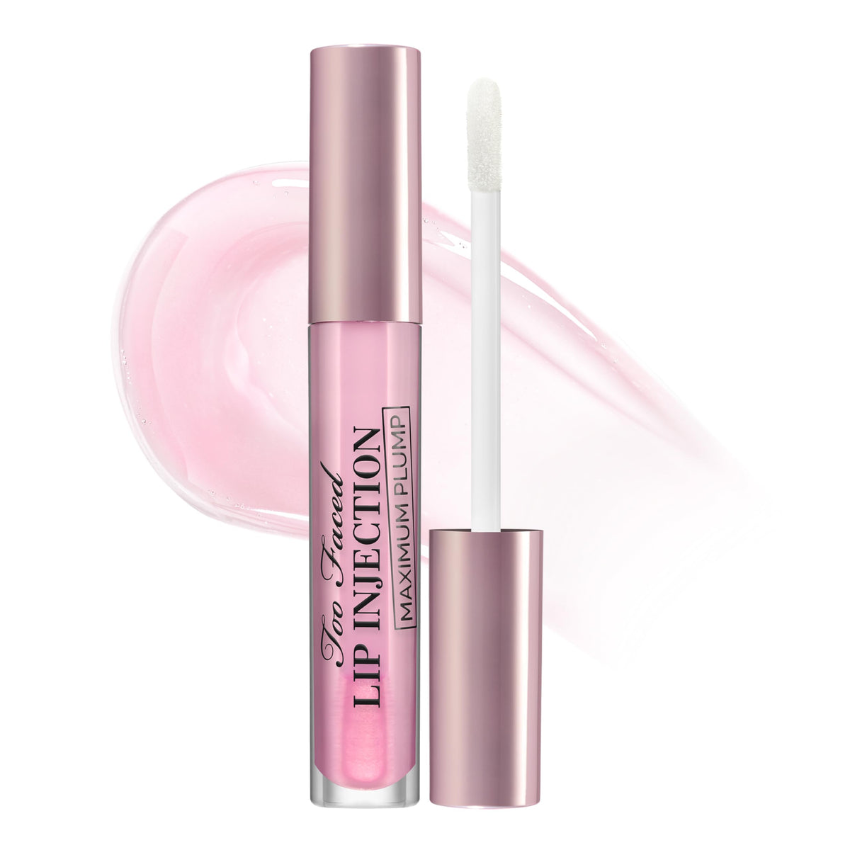 Too Faced Lip Injection Maximum Plump Gloss front view in Sheer Ballet Pink
