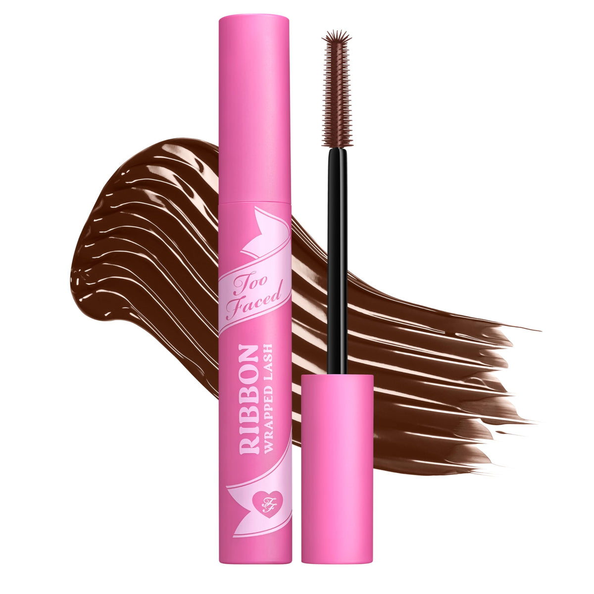 Too Faced Ribbon Wrapped Lash Mascara front view with packaging