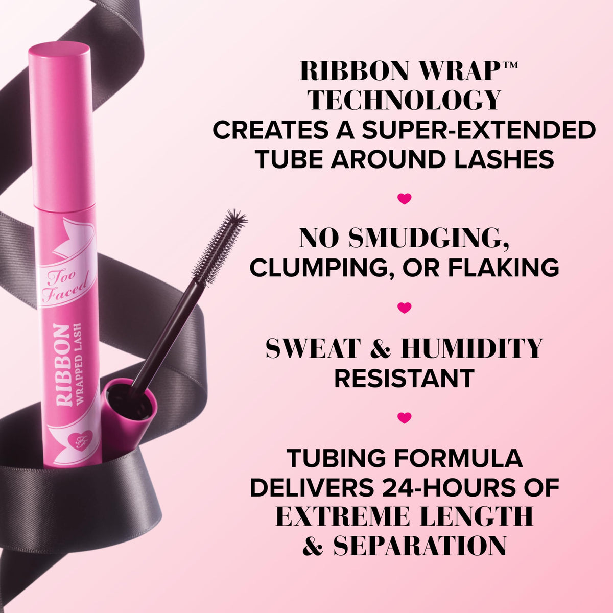 Too Faced Ribbon Wrapped Lash Mascara packaging side view