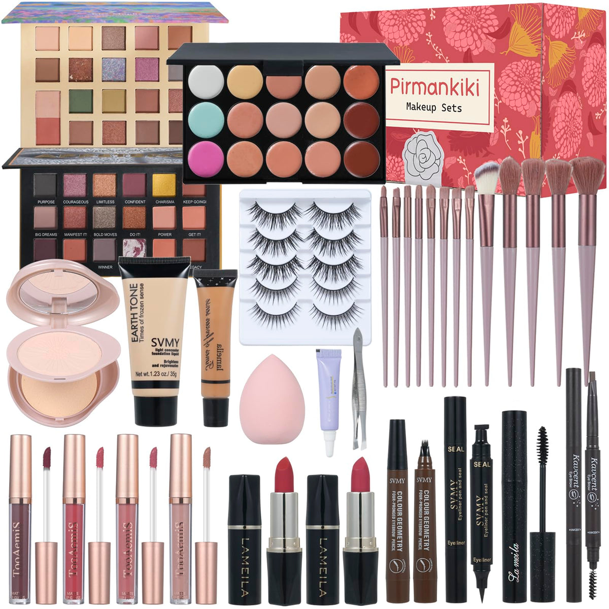 TooAemiS All-in-One Makeup Set front view with various makeup products