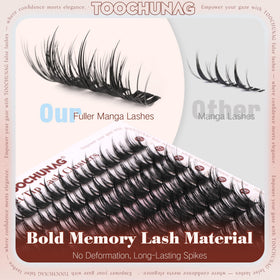 TOOCHUNAG Anime Lash Clusters displayed in a compact case