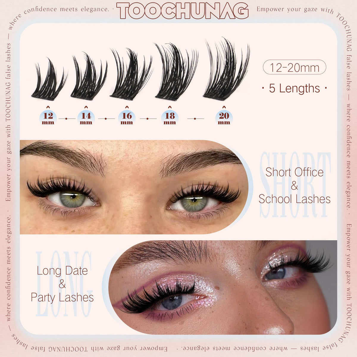 TOOCHUNAG Anime Lash Clusters showing reusable feature