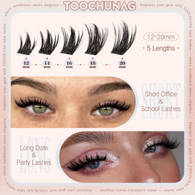 TOOCHUNAG Anime Lash Clusters showing reusable feature