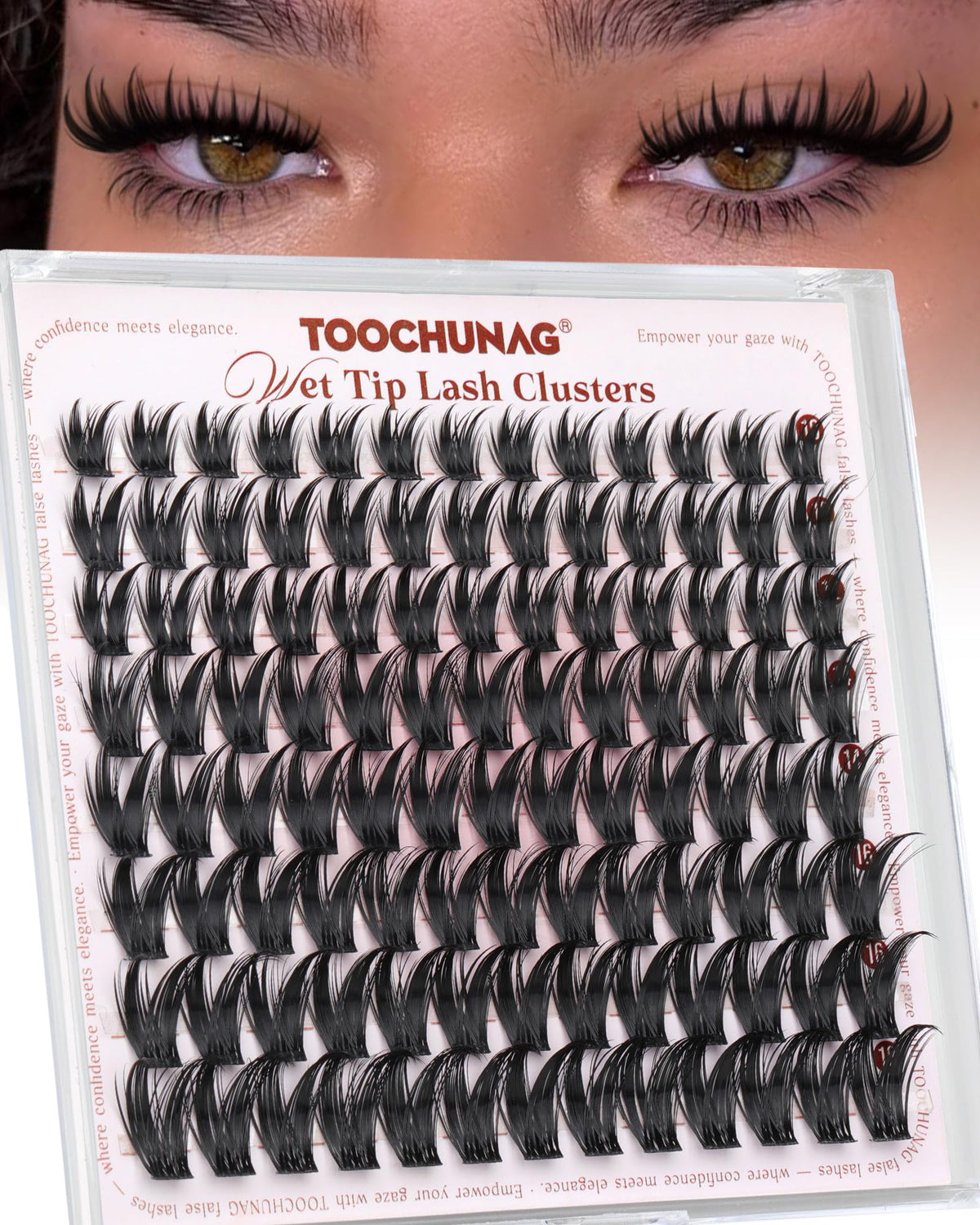 TOOCHUNAG Bunny Cluster Eyelash Extensions front view
