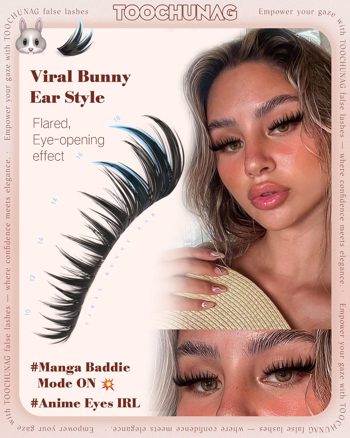 TOOCHUNAG Bunny Cluster Eyelash Extensions packaging
