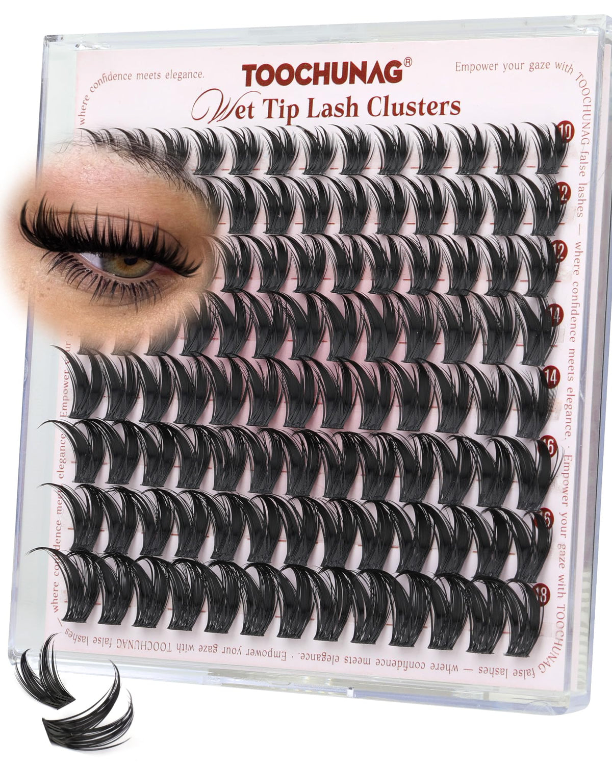 TOOCHUNAG Bunny Cluster Eyelash Extensions with makeup tools