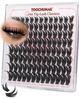 TOOCHUNAG Bunny Cluster Eyelash Extensions with makeup tools