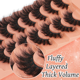 TOOCHUNAG Fluff Eyelashes 8D Fox Eye 18mm close-up