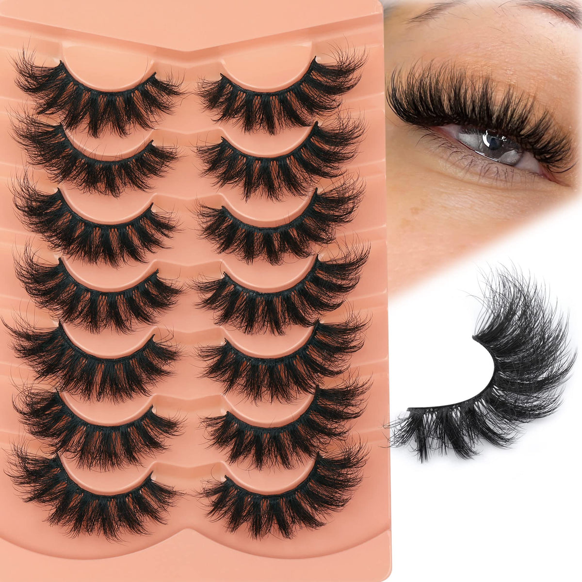 TOOCHUNAG Fluff Eyelashes 8D Fox Eye 18mm front view