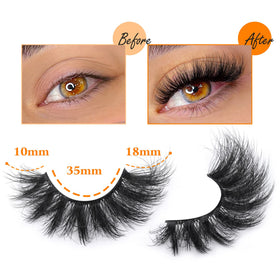 TOOCHUNAG Fluff Eyelashes 8D Fox Eye 18mm side view