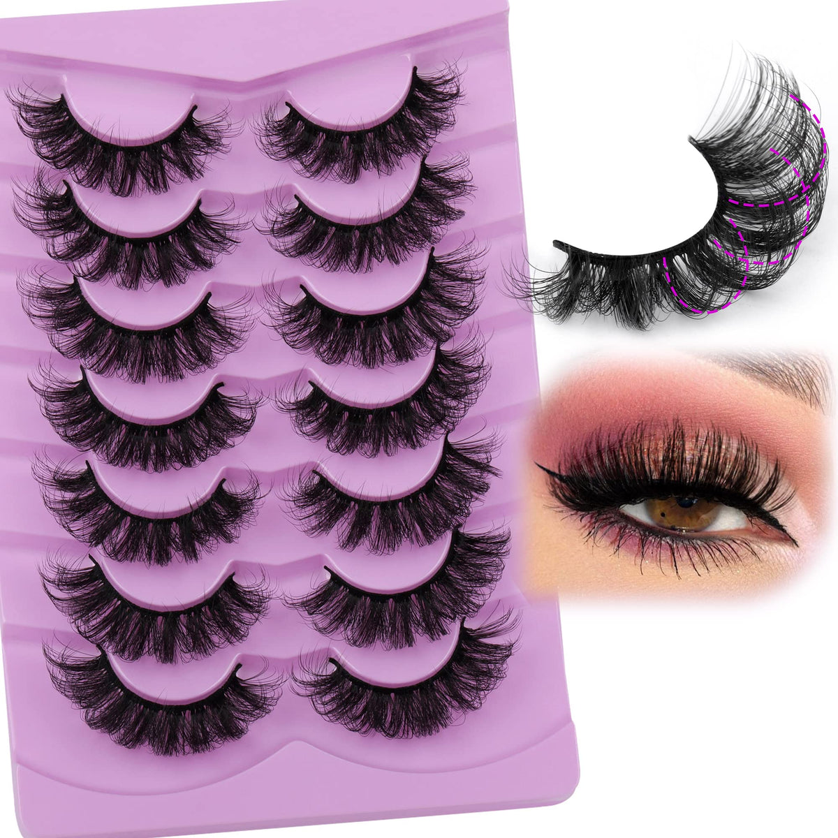 TOOCHUNAG Fluff Lashes displayed on a vanity
