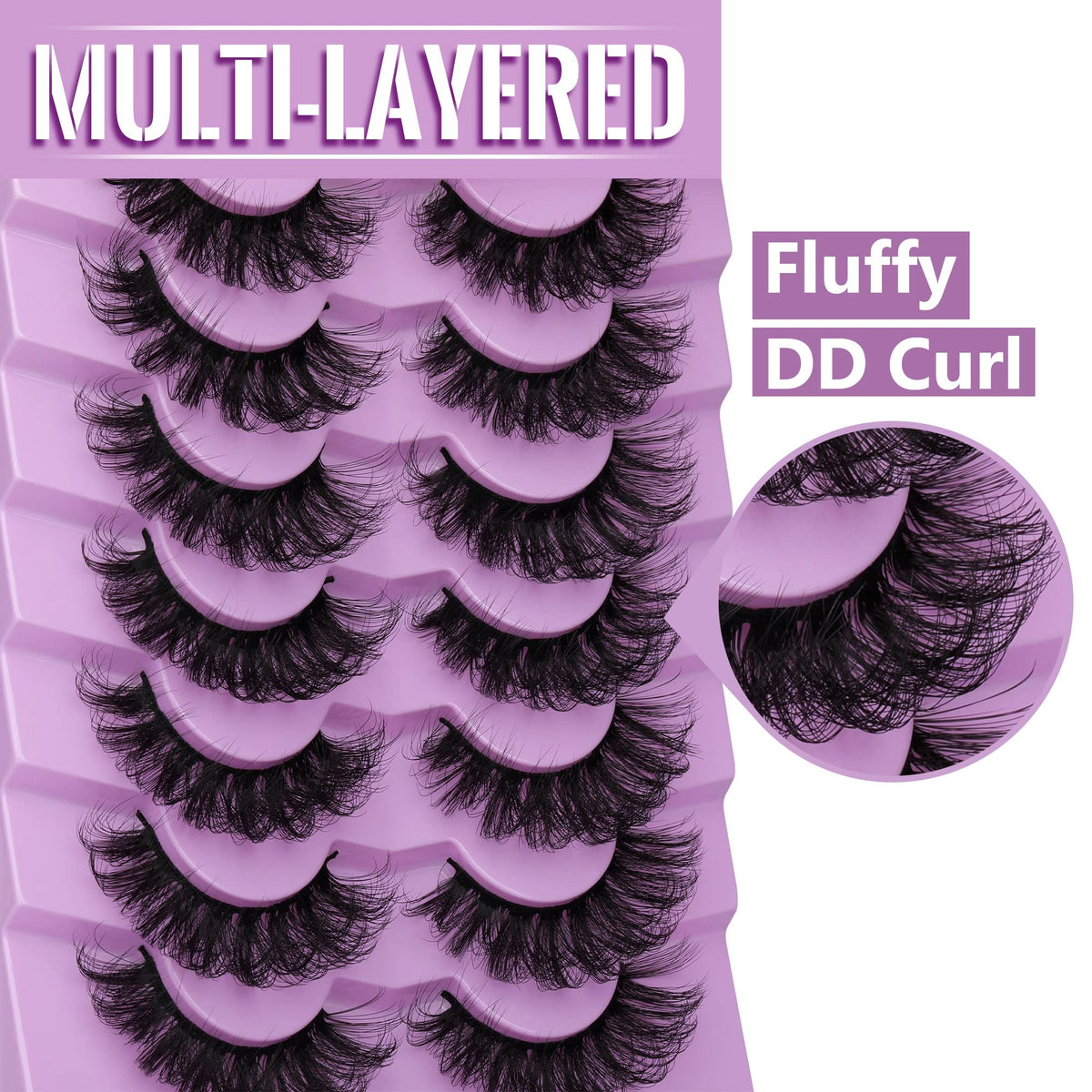 TOOCHUNAG Fluff Lashes packaging with 7 pairs