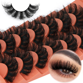 TOOCHUNAG Fluffy False Eyelashes 20-22mm front view