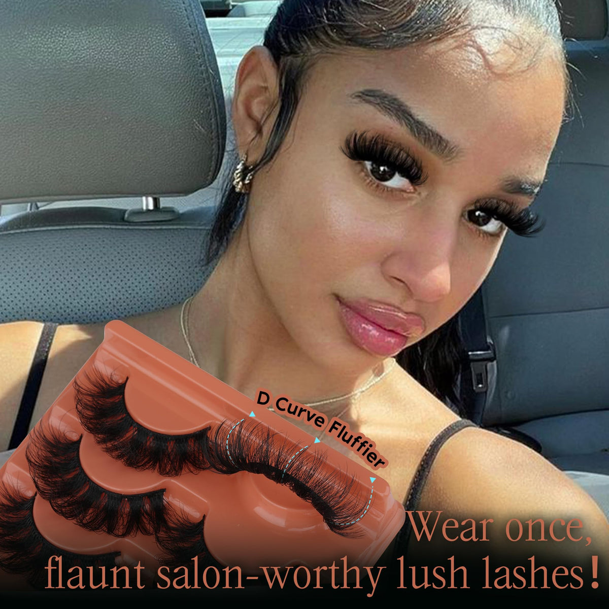 TOOCHUNAG Fluffy False Eyelashes on model