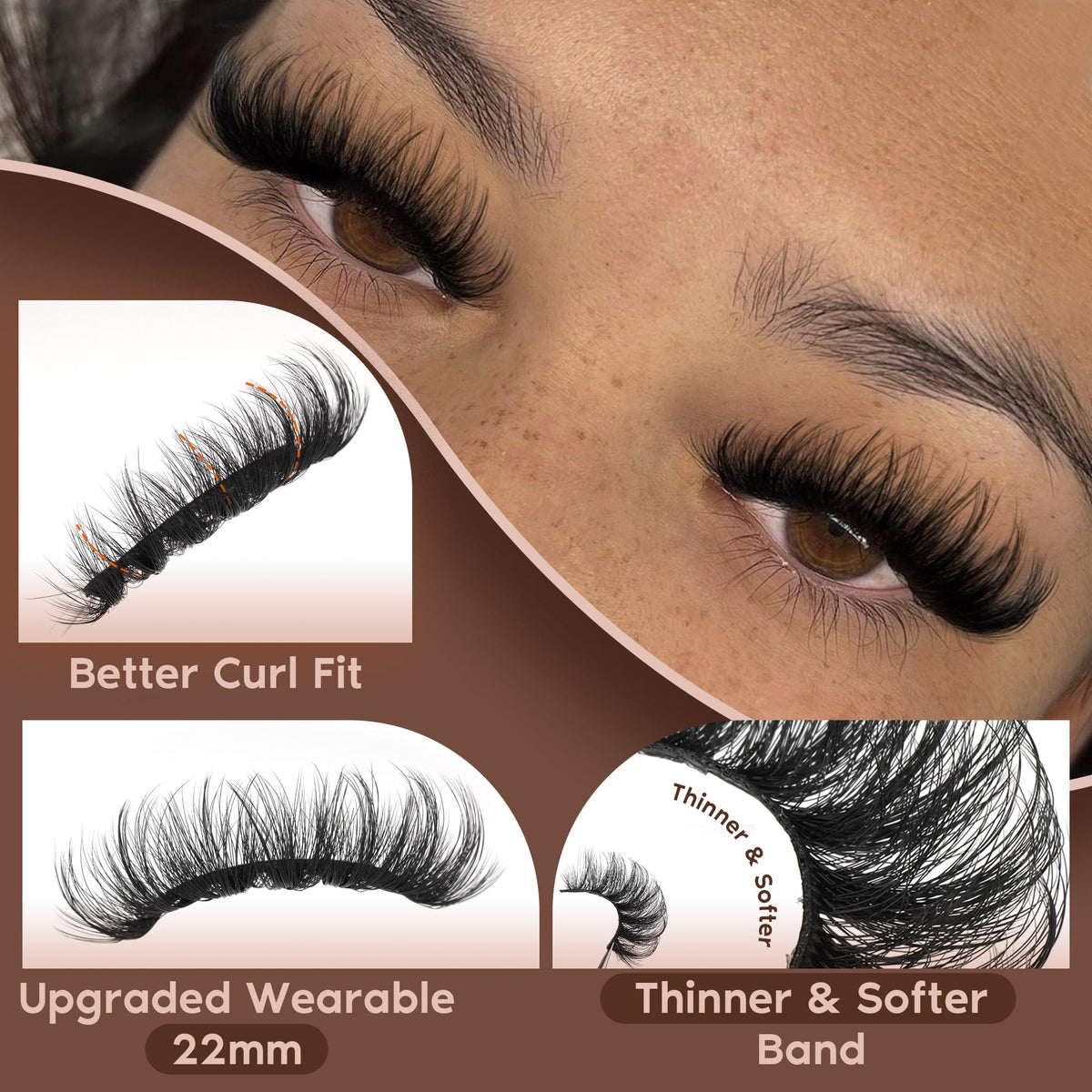 TOOCHUNAG Fluffy False Eyelashes packaging with 7 pairs
