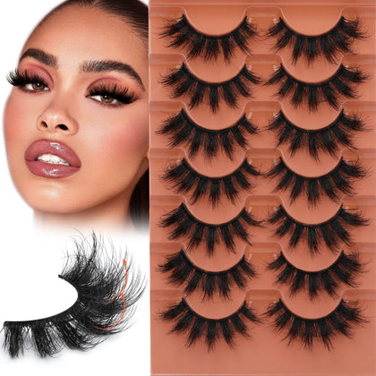 TOOCHUNAG Fluffy Spiky False Eyelashes front view