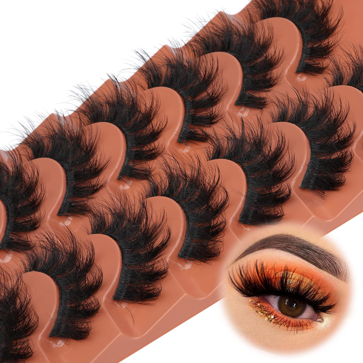 TOOCHUNAG Fluffy Spiky False Eyelashes in use